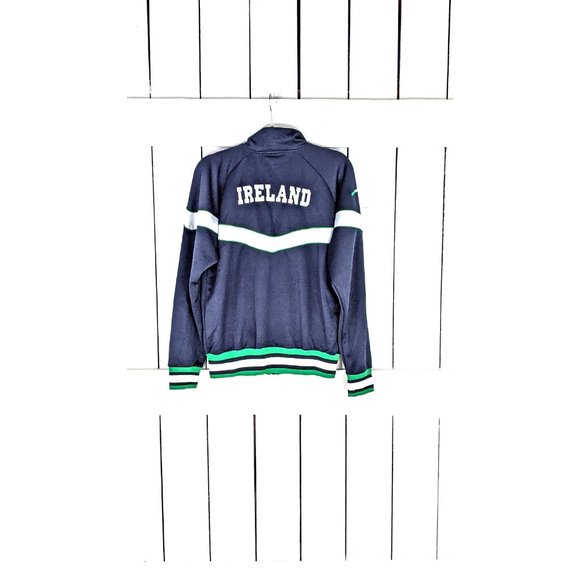 Ireland striped blue green zipper track suit embroidered patch sweatshirt Medium - Picture 5 of 5